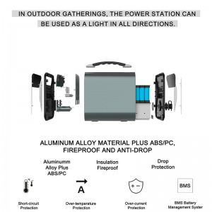 300w 18650 lithium ion battery Metal Appearance Portable Outdoor Energy Storage Power Station