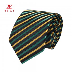 Mænds klassiske striber Jacquard vævet polyester slips formel fest jakkesæt Necktie