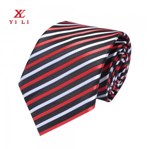 Irġiel Classic Stripe Jacquard Minsuġa Poliester Tie Formali Parti Suit Necktie