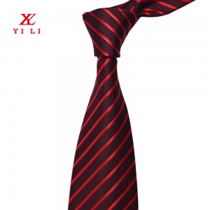 Moška klasična črtasta žakard tkana poliestrska kravata, formalna kravata za zabavo