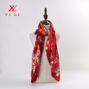 100% Real Mulberry Silk Scarf Lightweight Neckerchief Women Small Square Digital Printed Scarves
