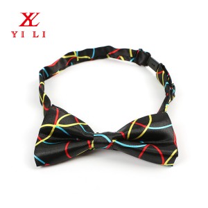 Cà vạt nơ thắt sẵn bằng vải polyester in hình nơ tuxedo trang trọng với dây đeo cổ có thể điều chỉnh dành cho nam và nam