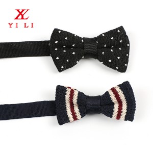 Fashion Stripes Knit bow tie para sa mga lalaki