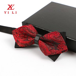 Mga Lalaki nga Floral Paisley Pre-tied Bow Tie Classic Formal Woven Silk Bowtie