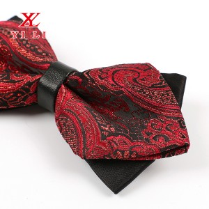 Cà vạt nơ thắt sẵn họa tiết hoa Paisley cho nam Cà vạt lụa dệt trang trọng cổ điển