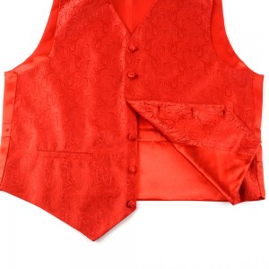 100% Silk Jacquard Vest Fabric Ji bo Mens Waistcoat
