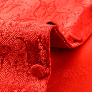 100% Silk Jacquard Vest Fabrik Untuk Baju Pinggang Lelaki
