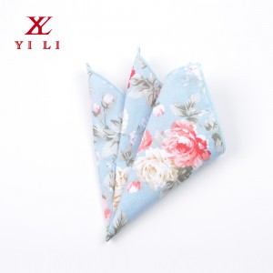 Imprimé floral skinny décontracté pour hommes avec poche carrée en coton fabriqué à la main par YILI