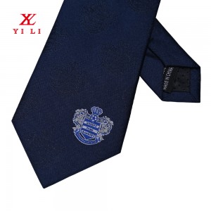 Hinabol nga polyester customized logo tie nga adunay logo sa ubos