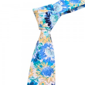 Cravată florală din bumbac imprimat