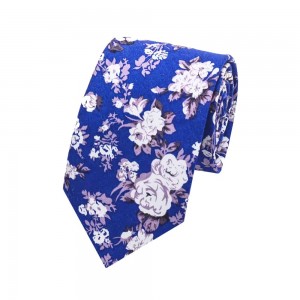 Corbata de casament floral estampada blava