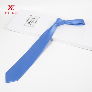 Hinabol nga Polyester Solid Satin Ties Pure Color Ties Business Formal Necktie para sa mga Lalaki Pormal nga Okasyon Kasal