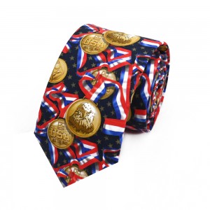 Hedvábná kravata s digitálním potiskem loga společnosti