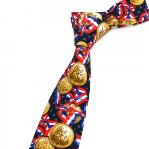 Cravatta di seta di stampa digitale di u logo di a cumpagnia persunalizata