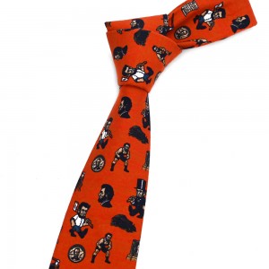 Жеке компания логотипі Сандық басып шығару жібек галстук