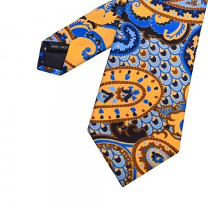 စက်ရုံတွင် စိတ်ကြိုက်ရိုက်နှိပ်ထားသော Polyester Paisley Tie