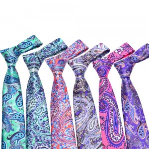 Set fazzoletto da taschino con cravatta e cravatta in cotone con stampa Paisley