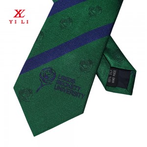 עניבות פוליאסטר ארוגות בהתאמה אישית עם עיצוב לוגו משלך