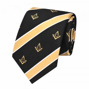 Prilagođeni muški komplet masonskih kravata od poliestera Prugasta kravata za poslovne prigode s brzim obrtajem