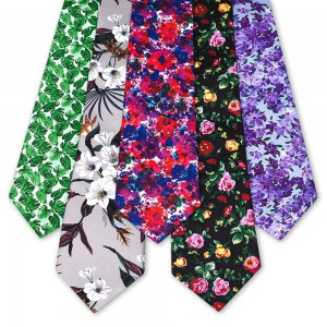 Cravatta stampata in poliestere floreale