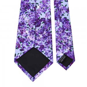 Corbata amb estampat de polièster floral