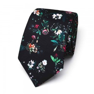 Makukulay na Naka-print na Polyester Floral Tie