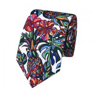 Colorful Printed Polyester Floral Tie