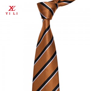 Cravate à logo personnalisé en polyester tissé avec logo en bas
