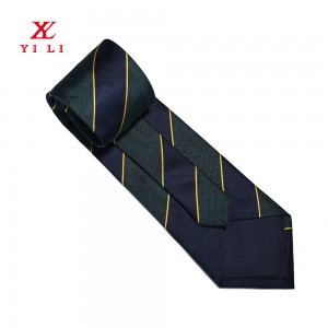 Woven polyester customized logo tie with logo in bottom