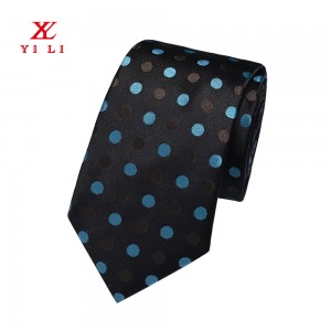 Micro Polyester Polka Dot Ties sa Kalalakin-an nga Jacquard Woven Formal Dress Necktie