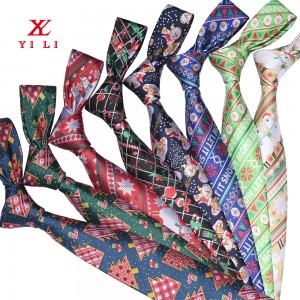 Svilene božične kravate za moške, praznična zabavna kravata, moška novost, zabavna kravata
