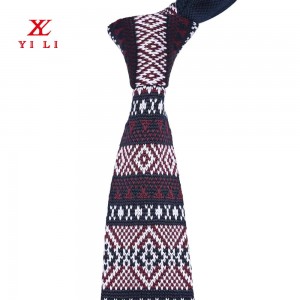 Cravate en polyester tricoté à pois pour hommes