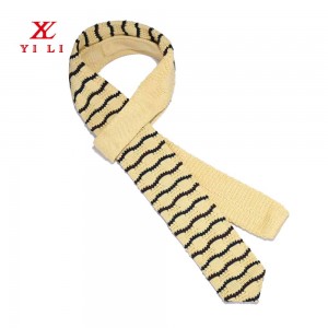 Tshiab Style Wave Stripe Knitted Tie rau txiv neej