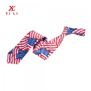 Ručno izrađena šarena pamučna kravata s printom zastave