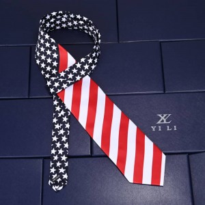 Ručne vyrobená farebná bavlnená kravata s potlačou vlajky