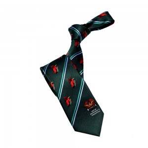 Luksus grønn stripete vevde slips for menn med privat etikett