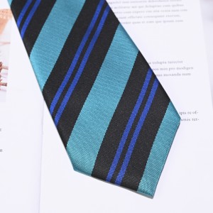 Gravata escolar tecida com clipe de poliéster para crianças e adolescentes