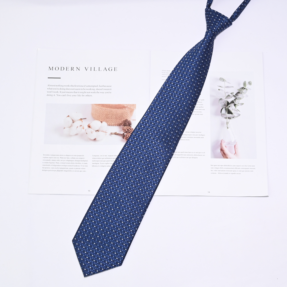 适合青少年学校男孩的编织涤纶预系拉链领带