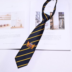 Polyester Woven Handmade Easy Adjust Child Zipper Logo Tie