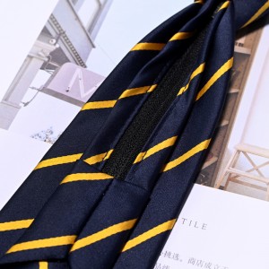 涤纶编织手工易调节儿童拉链徽标领带