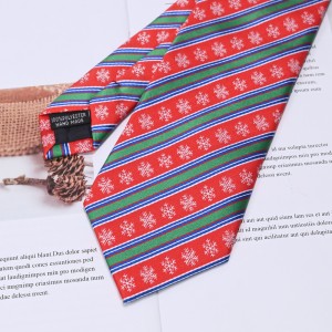 Festivalio poliesterio kalėdiniai kaklaraiščiai Rudolph Santa Kalėdų eglutės dizainas