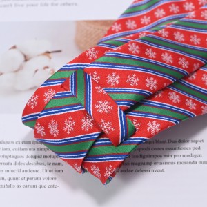 Festival Polyester Christmas Ties Rudolph Santa Christmas Tree Design