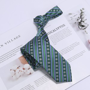Festivalio poliesterio kalėdiniai kaklaraiščiai Rudolph Santa Kalėdų eglutės dizainas