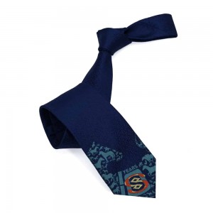 Tmavě modrá privátní hedvábná kravata na krk