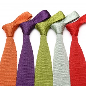 Eyomeleleyo Eguquguqukayo I-Ultra-Stylish Solid Knitted Necktie yePolyester