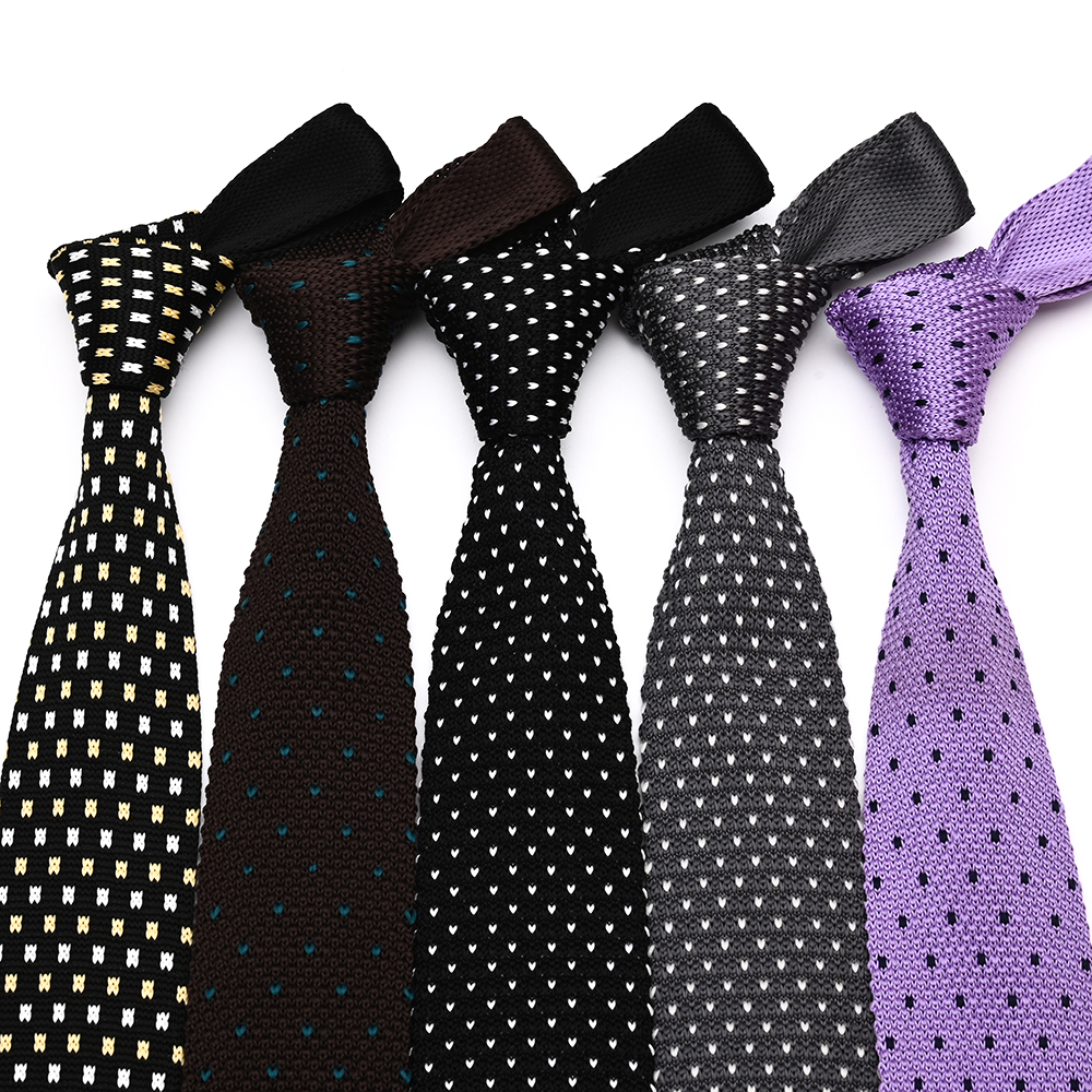 Mahumok Komportable Elegant Slim Stylish Polka-Dot Knitted Tie