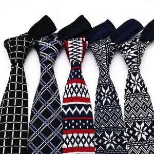 Universalus elegantiško dizaino aukščiausios kokybės languotas megztas kaklaraištis