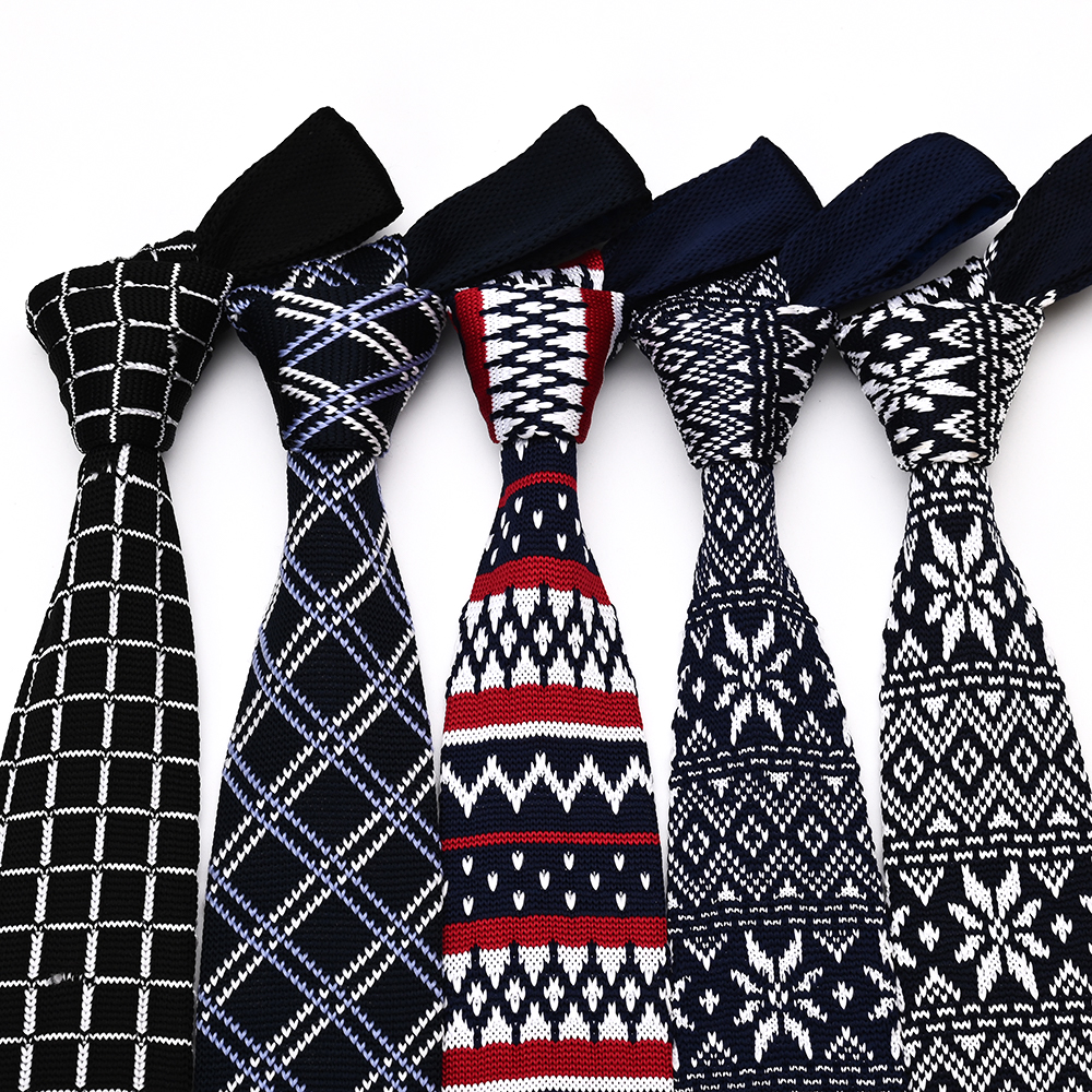 Versatile Elegant Design Premium Plaid Knitted Necktie