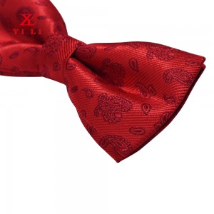 အရောင်းရဆုံး Tie ထုတ်လုပ်သူ စိတ်ကြိုက်ယက်လုပ်ထားသော Polyester Paisley Bow Tie