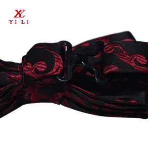 Best Selling Tie Manufacturer Custom Woven Polyester Paisley Bow Tie